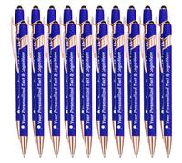 Penna Personalizzata con Incisione Nome Logo 20 Penne Personalizzate Penna Touch Regali Ufficio Datore Di Lavoro Sacerdote Testimone Nozze Laurea, Blu