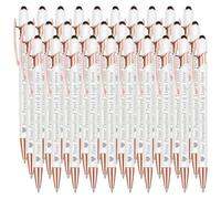 Penna Personalizzata con Incisione Nome Logo 30 Penne Personalizzate Penna Touch Regali Ufficio Datore Di Lavoro Sacerdote Testimone Nozze Laurea, Bianco