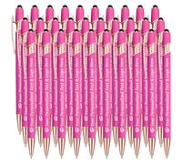 Penna Personalizzata con Incisione Nome Logo 30 Penne Personalizzate Penna Touch Regali Ufficio Datore Di Lavoro Sacerdote Testimone Nozze Laurea, Rosa