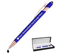 Penna Personalizzata con Incisione Nome Logo Penne Personalizzate Penna Touch Regali Ufficio Datore Di Lavoro Sacerdote Testimone Nozze Laurea, Blu
