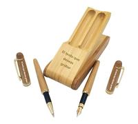 Penna Personalizzata con Testo Personalizzato,PersonalizzatoIde Regalo Uomo e Donna,Regali Laurea Compleanno,Anniversario,Scatola in Legno di Bamboo (C)
