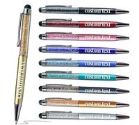 Penna Personalizzata in Cristallo con Nome e Logo, Penne Personalizzabili con Inchiostro Nero Regalo per le Donne Uomini Office Business