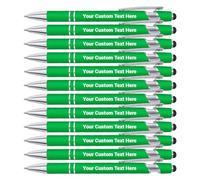 Penna Personalizzata, Penna Personalizzata con Incisione Nome/Logo/Texto, Penna Personalizzata Touch Commerciale, Regalo for Uomo Donna, Laurea, Matrimonio, Natale, Ufficio-Verde