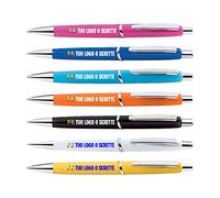 PENNA PERSONALIZZATA STAMPA COLORE - LOGO/TESTO - SUPPORTO GRAFICO GRATUITO (Nero, 100 PEZZI)