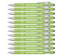 Penna Personalizzata Touch Commerciale Con Incisione Nome/Logo/Texto - Regalo per Uomo, Donna, Laurea, Matrimonio, Compleanno, Natale, Ufficio (Verde Chiaro)