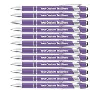 Penna Personalizzata Touch Commerciale Con Incisione Nome/Logo/Texto - Regalo per Uomo, Donna, Laurea, Matrimonio, Compleanno, Natale, Ufficio (Porpora)