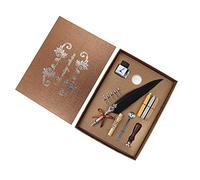 Penna Piuma d'oca da Scrittura con Inchiostro, Quill Pen Calligrafia Stilografica Penna kit di calligrafia Quill Pen, Penna Calligrafica Set Per scrivere Calamaio e pennino Per bambini e adulti