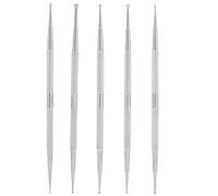 Penna Punteggiante per Nail Art a Doppia Testa 5 Pezzi, Penna Decorativa Fai-da-te in Acciaio Inossidabile per Pittura su Unghie con Cerchi, Forme di Petali, Tracce, Stampa a