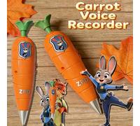 Penna registratore per carote Disney Zootopia 2 | Stile Judy e Nick per bambini | Mini registratore anni '60 | Cancelleria con penna gel 2 in 1