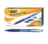 Penna retrattile Bic Atlantis Smooth Click, punta media, impugnatura comoda, 12