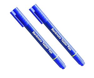 Penna rilevatore di banconote false - Test in 2 secondi - Set di 2 penne 2 in 1 (Rilevamento + Penna a sfera) | Controllo banconote Euro Dollar | Feltro anti-contraffazione | Tester di contanti