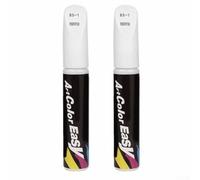 Penna Ritocco Auto Bianca Lucida 10ml - Riparazione Scheggiature Carrozzeria - Pennello Precisione per Profondi - Protezione Antiruggine - Uso su Auto Bici per moto - 2 11x0.6cm(white)