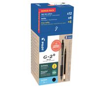 PILOT - 000023 - Penna roller gel scatto G-2 - punta 0,7 mm - 12 refill inclusi - nero - Pilot - conf. 12 pezzi - 94298 - Conf. da 1 Pz. - 000023