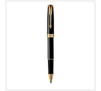 Parker Penna roller Sonnet – Laccatura nera, finiture oro, pennino sottile – Confezione regalo