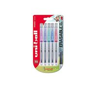 Penna rollerball cancellabili UF-220 Signo TSI, con inchiostro cancellabile Rosso / Cielo Blu / Verde / Rosa / Viola, pennino di medie dimensioni, confezione da 5