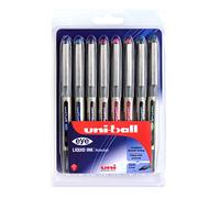 Penna rollerball UB-157 Eye Fine, inchiostro di colori assortiti Uni-ball Super Ink, pennino da 0,7 mm, confezione da 8 pezzi