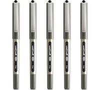 Penna rollerball UB-157 Eye Fine, inchiostro nero Uni-ball Super Ink, pennino da 0,7 mm, confezione da 5 pezzi