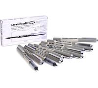 Penna rollerball UB-157 Eye Fine, inchiostro nero Uni-ball Super Ink, pennino da 0,7 mm, scatola da 12 pezzi
