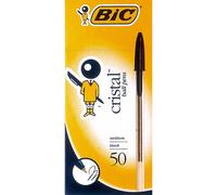 Penna sfera BIC CRISTAL tratto medio confezione 50 pezzi colore NERO 1 Box