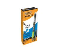 Penna sfera Gelocity Illusion - gel cancellabile - punta 0,7 mm - nero - Bic - c