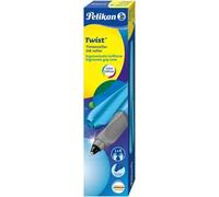 Penna sferografica Pelikan Twist ricaricabile per destrimani e mancini, impugnatura ergonomica triangolare Frosted Blue