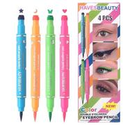 Penna Stencil Trucco | Set Di Strumenti Per Eyeliner | Guarnizione | Decorativa Per Eyeliner | Trucco Star Moon Con Funzione Doppia Testa E Colori Vibrant