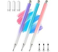 Penna stilo 2 in 1 per Samsung Galaxy Tab A11/A11+/A9/A9+/7 Lite/A7/A8/A8 Plus, per iPad/iPhone/Fire/Lenovo/Pixel Tables, tutti i dispositivi Android e iOS Touch (rosa, viola, blu)