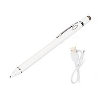 Penna stilo attiva Matita touch screen capacitivo Sottile ed elegante strumento di disegno digitale portatile in lega di alluminio con punta fine per tablet iOS Android Cellulare (Bianca)