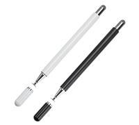 Penna Stilo Capacitiva Universale 2 in 1 Alta Sensibilità e Precisione Pennino Penne Touch Stylus con Cappuccio Magnetico per Touch Screen Smartphone, Tablet, Laptop 2 Pezzi (Nero e Bianco)