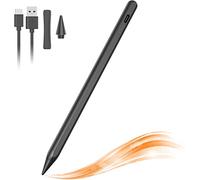 Penna stilo compatibile per iPad (2018-2022), Stylus Pen per touch screen con rifiuto del palmo, rilevamento inclinazione e rilevamento magnetico, punte di ricambio, design touch-active(Nero)
