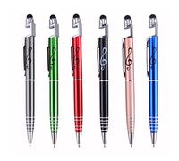 Penna stilo con supporto per telefono 3 in 1, penna a sfera capacitiva universale, per dispositivi touch screen, tema chiave di violino con custodia regalo trasparente (penna con supporto per