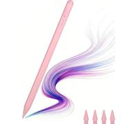 Penna stilo per iPad, con sensibilità alla pressione e funzione Multi-Point Anti-False-Touch. Ricarica rapida in 20 minuti per iPad/Mini/Pro/Air 2018-2023 (rosa)