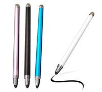 Penna stilo per tablet, penna stilo capacitiva per touch screen capacitivo con punta morbida anti-impronta a doppia testa universale per smartphone e tablet touch screen (Rosa)