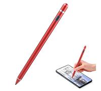Penna stilo per touchscreen - 1,5 mm punta ultra fine per iPad Pro, Air | tappo magnetico | batteria 12H | No Bluetooth | Compatibile con iPhone, Android, Chromebook, tablet (rosso)