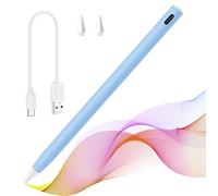 Penna stilo ricaricabile, penna touch screen attiva, con funzione di inclinazione, compatibile con iPad 9/8/7/6°, iPad Pro 11'' e 12,9'' (5/4/3°), iPad Mini 6/5°, iPad Air 5th/4th/3rd Gen (blu)
