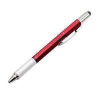 Penna stilo SNGMN 6 in 1 con clip - Multiuso in alluminio per scrivere, touchscreen e altro - Rossa, regalo perfetto per uomo