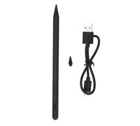 Penna stilo Sunicon, penna per tablet con sensibilità all'inclinazione in lega di alluminio, 3 luci, display del livello della batteria, adsorbimento laterale con punta (Negro)