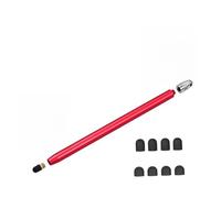 Penna stilo universale 2 in 1 per touchscreen, compatibile con tutti i tablet e cellulari touchscreen, con 8 punte in gomma morbida di ricambio (4 pezzi: rosso/rosa/viola/oro). (2 Neri e 2 Rossi)