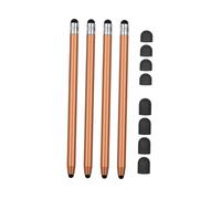 Penna stilo universale 2 in 1 per touchscreen, compatibile con tutti i tablet e cellulari touchscreen, con 8 punte in gomma morbida di ricambio (4 pezzi: rosso/rosa/viola/oro). (4Gold)