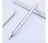 Penna stilo universale 2 in 1, stilo attivo per touch screen capacitivo S-Pen Matita stilo con testa a disco rotonda per tablet, laptop e telefono cellulare (argento)