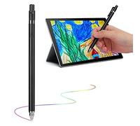 Penna stilo universale per touch screen, penna digitale portatile silenziosa per smartphone e tablet, penna capacitiva multifunzionale ad alta sensibilità, nero, bianco(nero)