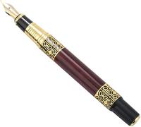 Penna stilografica classica cinese in metallo dorato e legno, per ufficio, affari, firma scolastica, regalo durevole