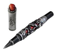 Penna stilografica con drago intagliato, stile retrò cinese di lusso, penna Executive Signature con agata rossa perla