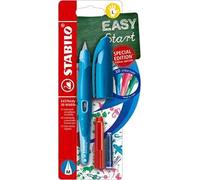 Stabilo EASYbirdy - Penna Stilografica Ergonomica - 3D Wildlife Edition - Blu - per Mancini - Punta Standard - Cartuccia Blu inclusa