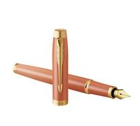 Parker Penna stilografica IM Writing Rituals | finitura arancione vivace con sfumatura e puntale dorato | punta media | inchiostro blu | confezione regalo