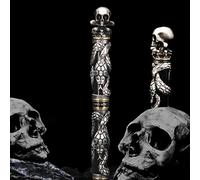 Penna stilografica Jinhao Black Snake Penna stilografica con pennino piegato con testa di teschio in metallo massiccio