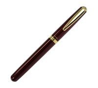 Penna stilografica modello Gold Parts, corpo in alluminio con componenti in ottone placcato oro, finitura laccata color vino, include 2 cartucce