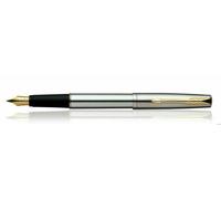 Penna stilografica Parker Frontier Steel GT Gold Trim Ink convertitore pennin...