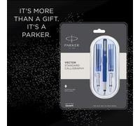 Penna stilografica Parker Vector Calligraphy CT Ink blu 4 cartucce spedizione...