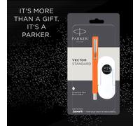 Penna stilografica Parker Vector Standard bordo cromato pennino fine con 3...